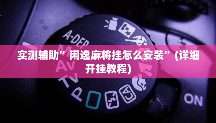 实测辅助”闲逸麻将挂怎么安装”(详细开挂教程)