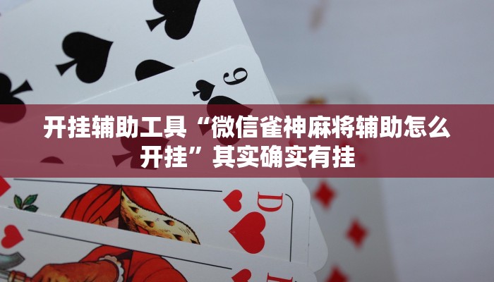 开挂辅助工具“微信雀神麻将辅助怎么开挂”其实确实有挂