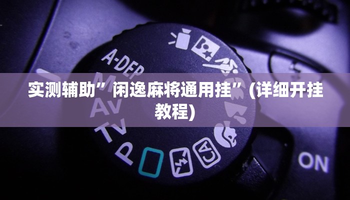 实测辅助”闲逸麻将通用挂”(详细开挂教程)