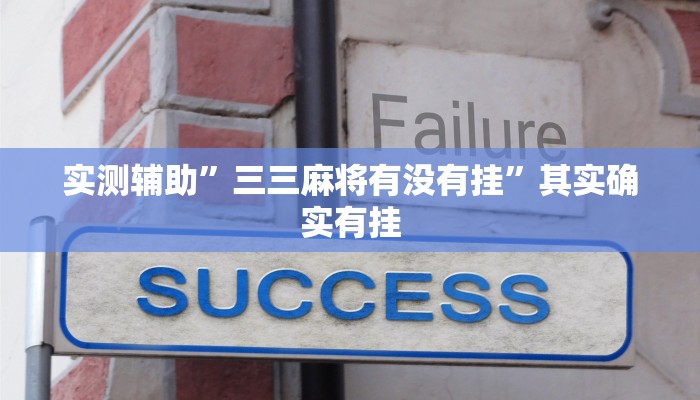 实测辅助”三三麻将有没有挂”其实确实有挂