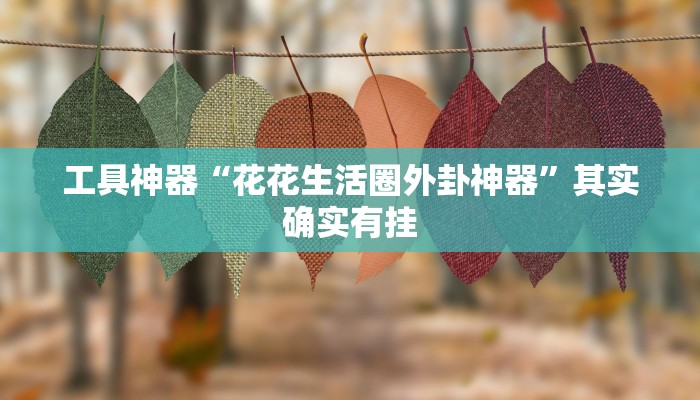 工具神器“花花生活圈外卦神器”其实确实有挂