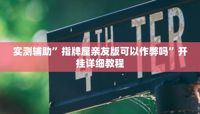 实测辅助”指牌屋亲友版可以作弊吗”开挂详细教程