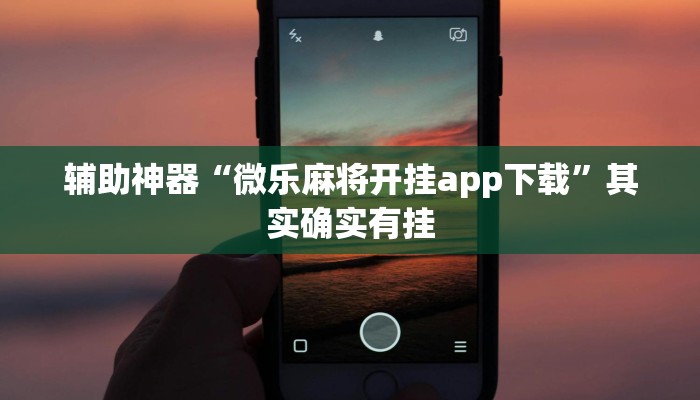辅助神器“微乐麻将开挂app下载”其实确实有挂