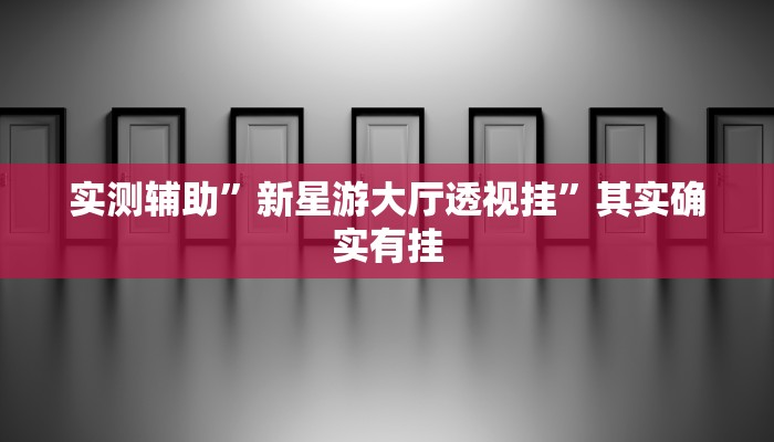 实测辅助”新星游大厅透视挂”其实确实有挂
