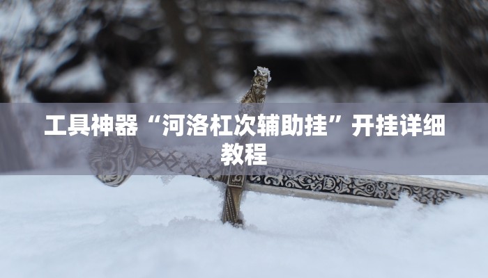 工具神器“河洛杠次辅助挂”开挂详细教程