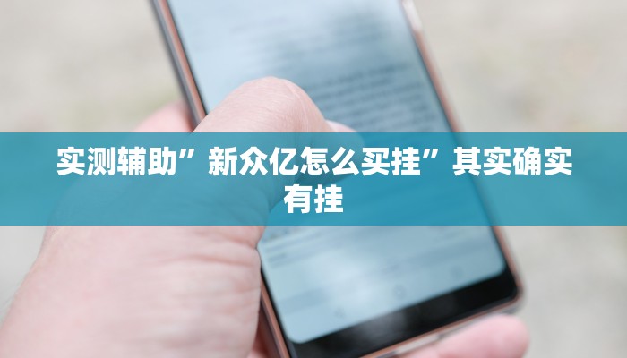 实测辅助”新众亿怎么买挂”其实确实有挂