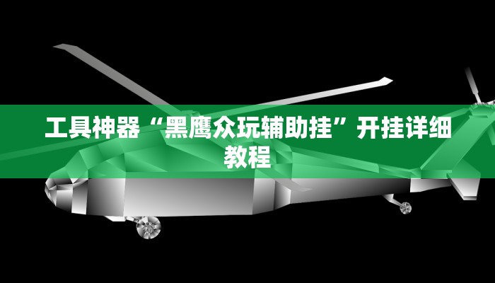 工具神器“黑鹰众玩辅助挂”开挂详细教程